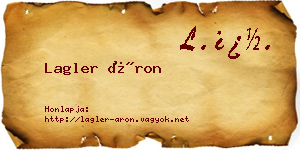 Lagler Áron névjegykártya